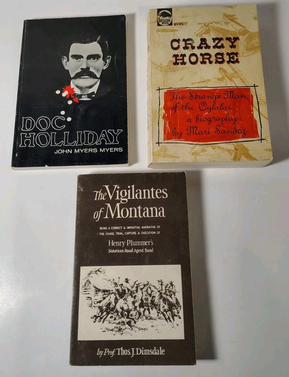 Vintage History Book Lot Montana Vigilantes Doc Holiday Crazy Horse Wild West